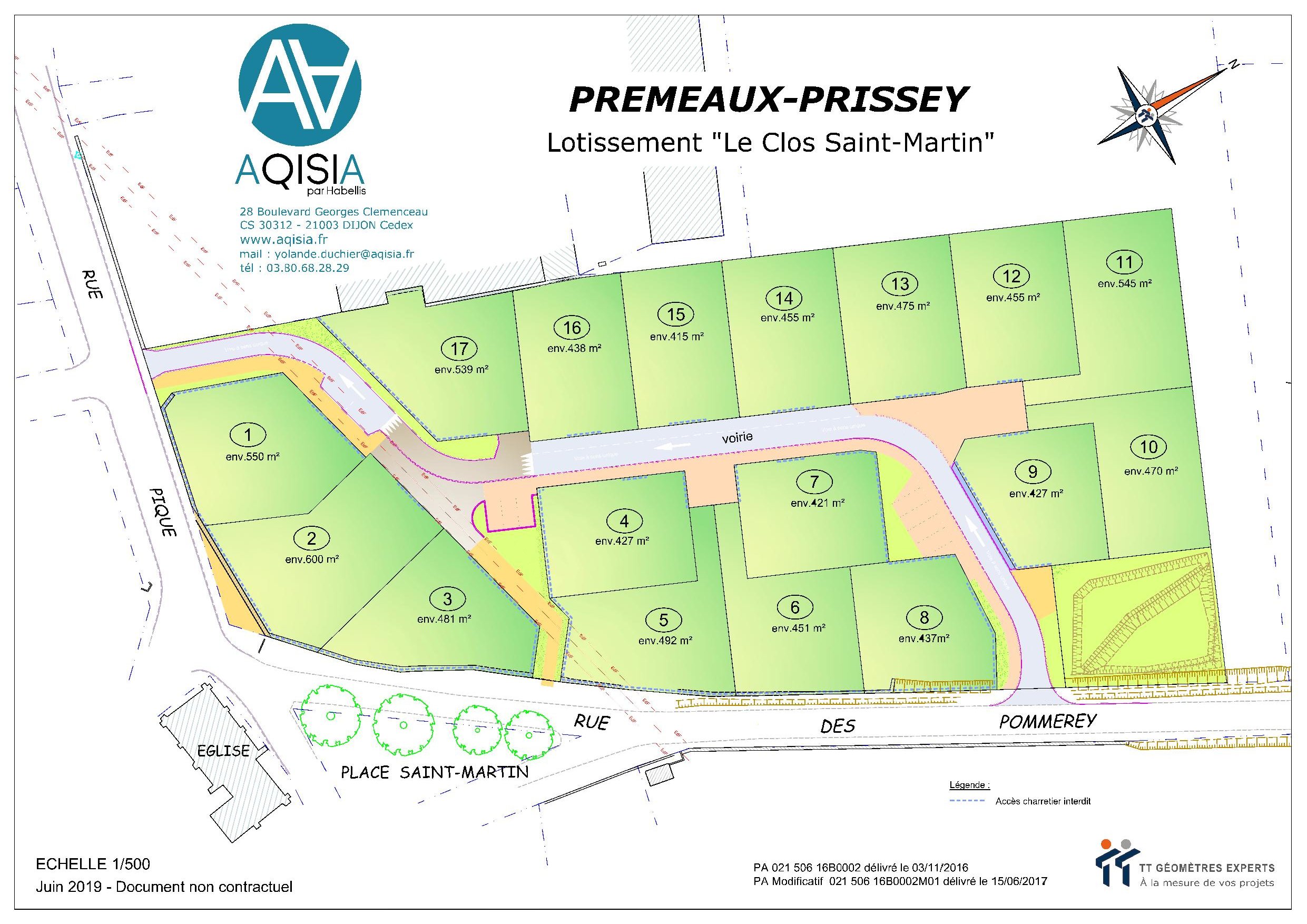 PREMEAUX PRISSEY - Le Clos St Martin - terrains à vendre