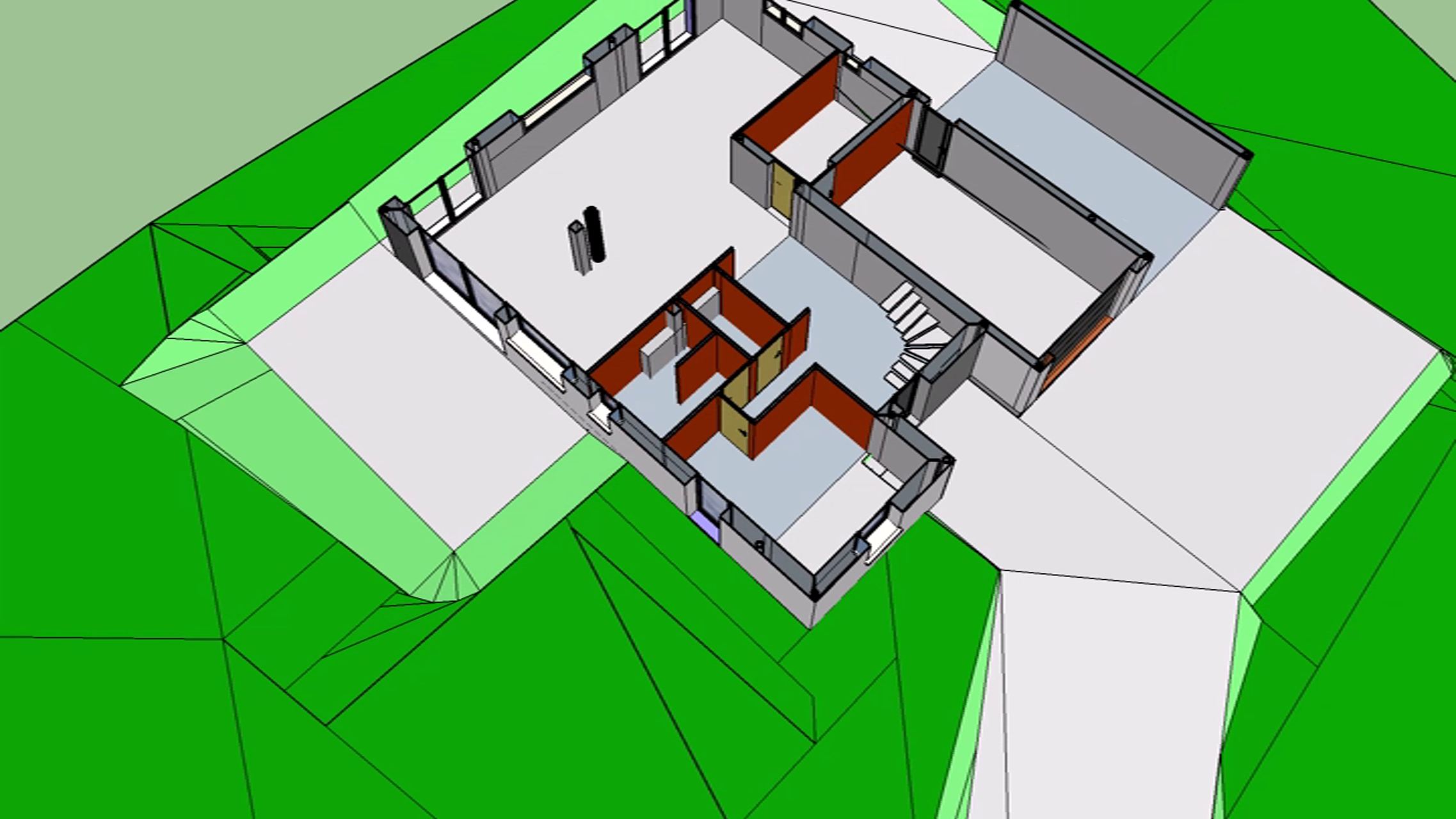Plan maison moderne avec toit plat