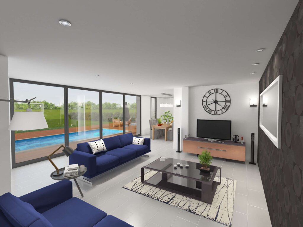 maison cubique de plain pied