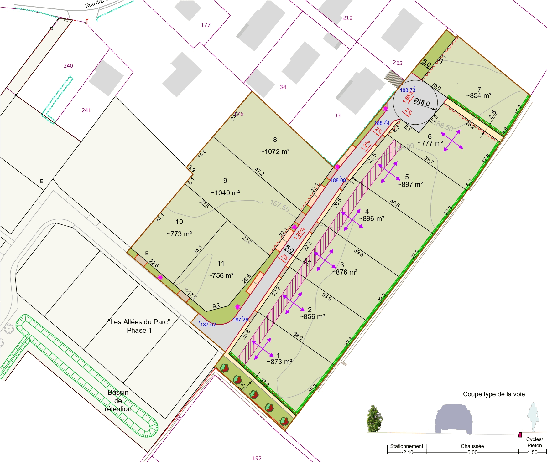 Plan lotissement châtenoy en bresse