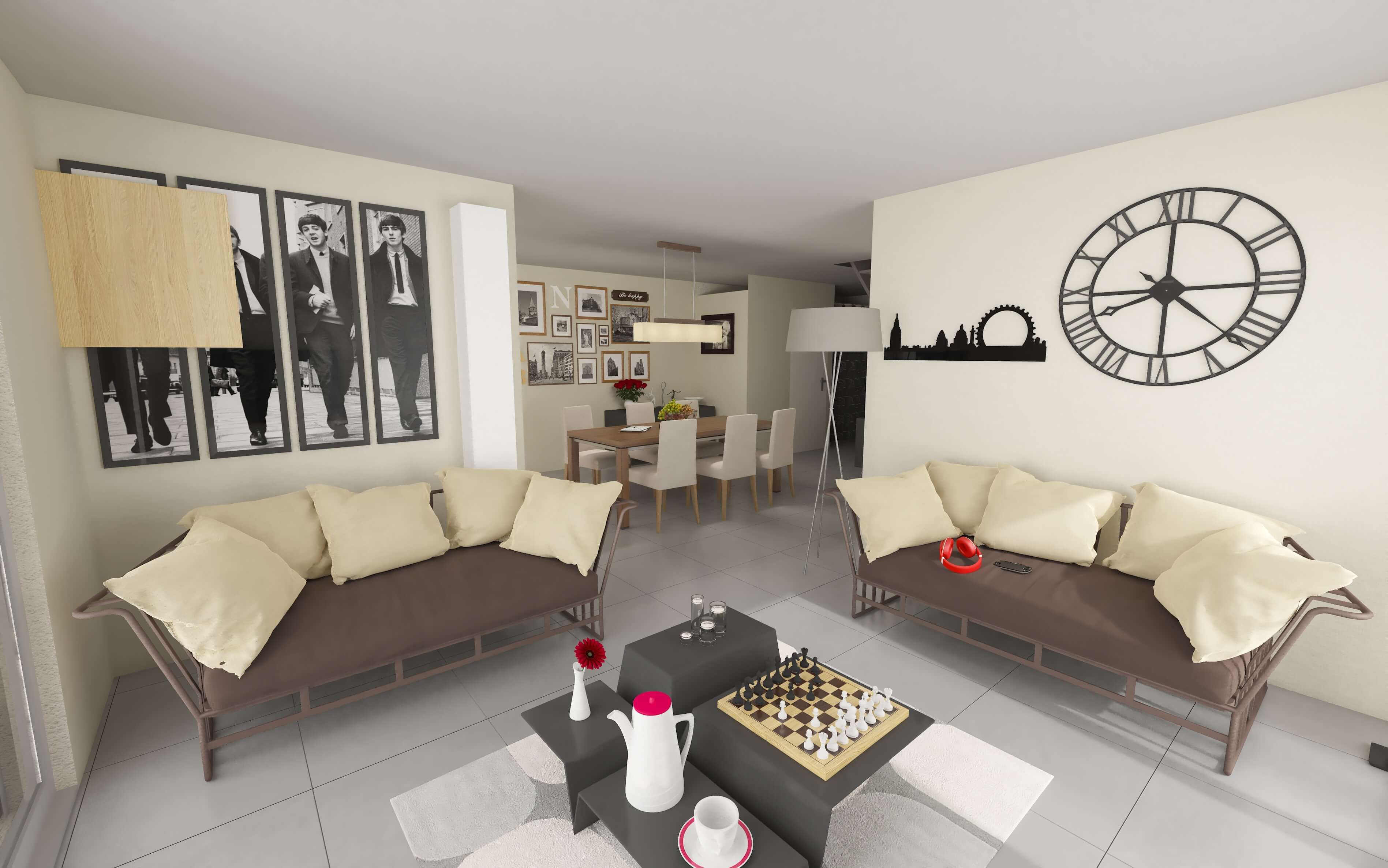 salon 3D projet maison neuve