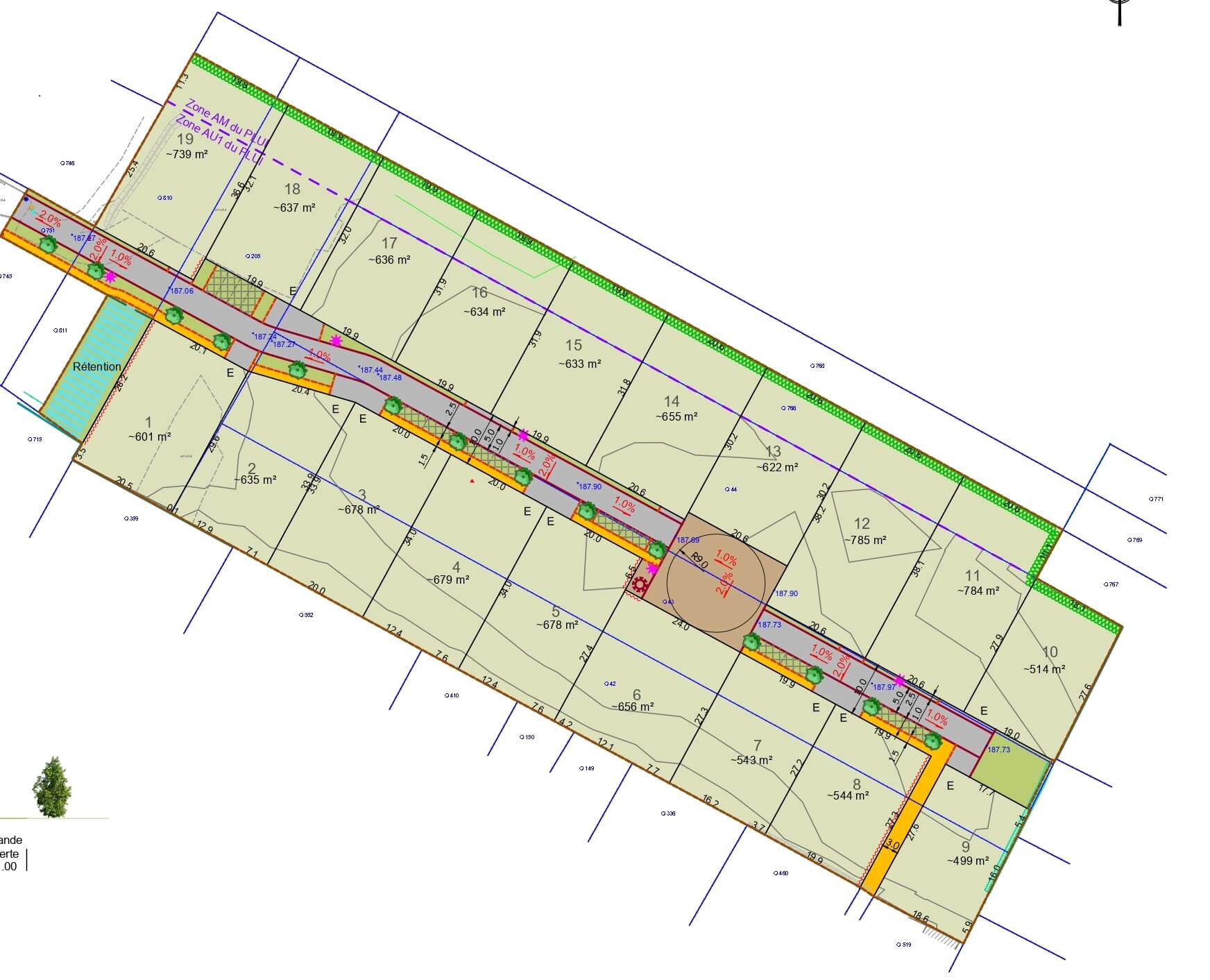 Plan de composition Saint-Marcel - « Rue René Char »