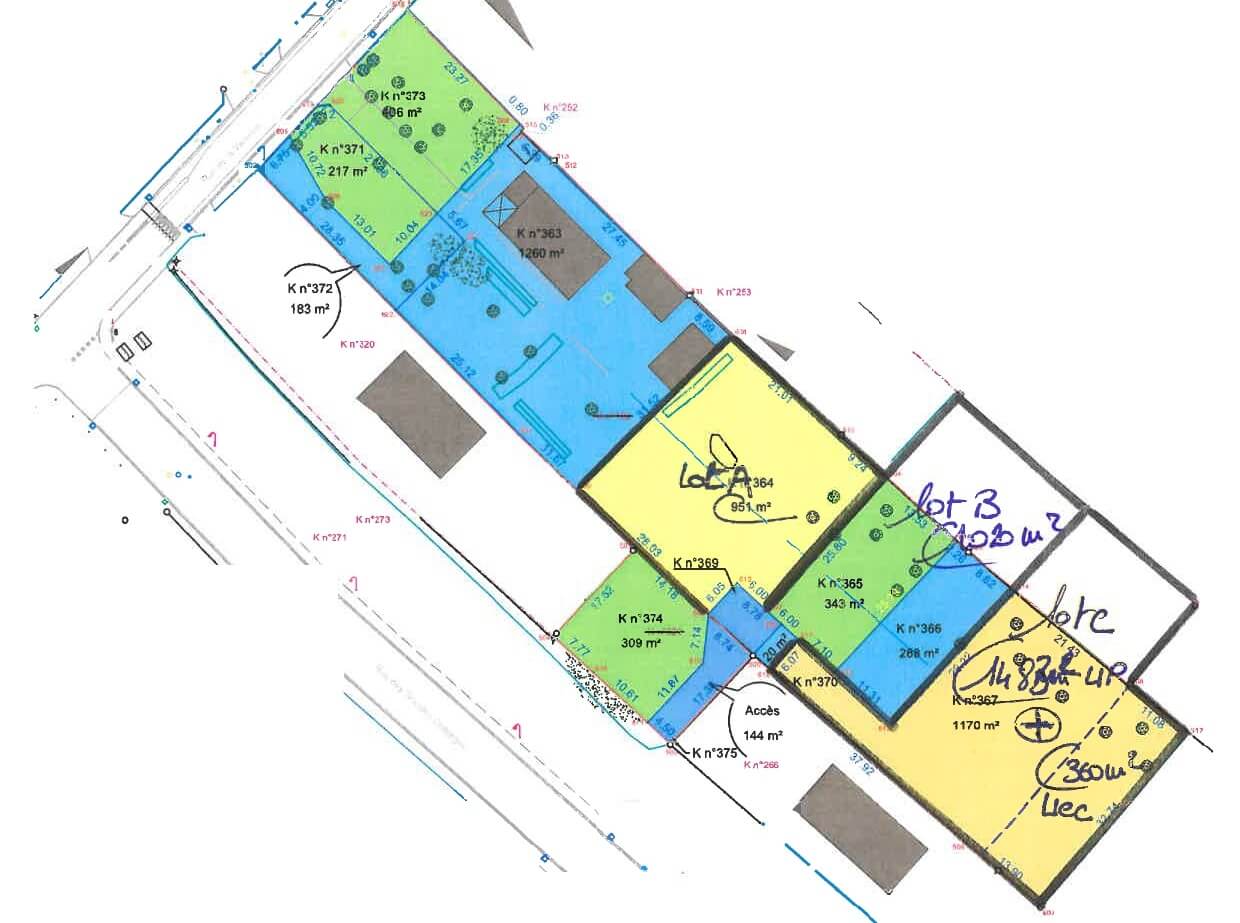 Plan de division terrain Saint Marcel 71